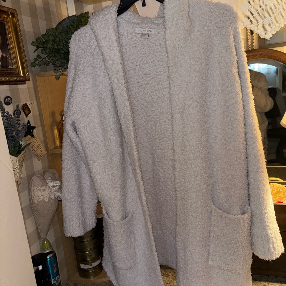 Barefoot Dreams Soft Cream Hooded Cardigan
